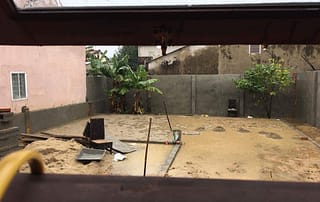 Construction in rainy season